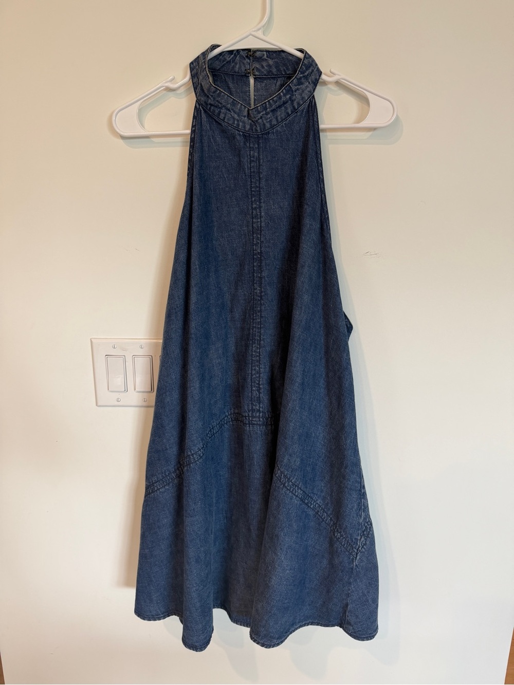 Free People Denim Halter Dress - Size Large